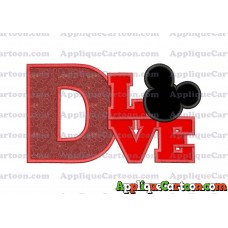 Love Mickey Mouse Applique Embroidery Design With Alphabet D