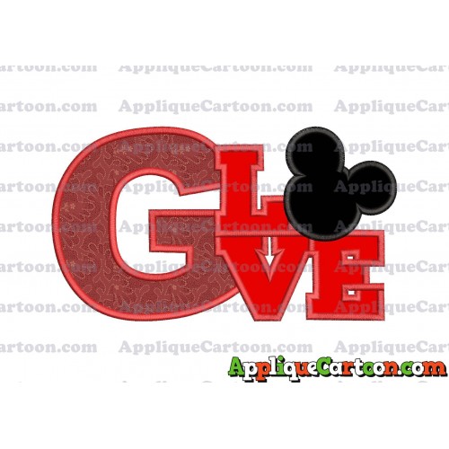 Love Mickey Mouse Applique Embroidery Design With Alphabet G