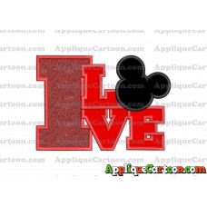 Love Mickey Mouse Applique Embroidery Design With Alphabet I