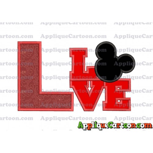 Love Mickey Mouse Applique Embroidery Design With Alphabet L
