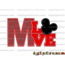 Love Mickey Mouse Applique Embroidery Design With Alphabet M