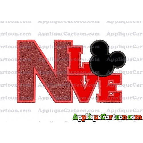 Love Mickey Mouse Applique Embroidery Design With Alphabet N