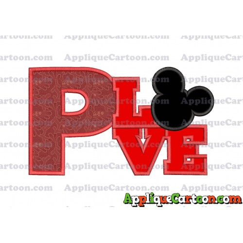 Love Mickey Mouse Applique Embroidery Design With Alphabet P