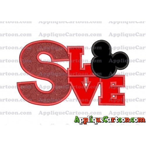 Love Mickey Mouse Applique Embroidery Design With Alphabet S