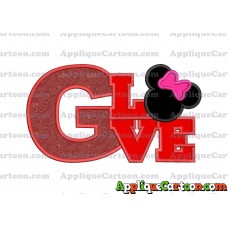 Love Minnie Mouse Applique Embroidery Design With Alphabet G
