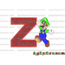 Luigi Super Mario Applique 03 Embroidery Design With Alphabet Z