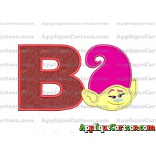 Mandy Trolls Head Applique Embroidery Design With Alphabet B