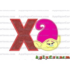 Mandy Trolls Head Applique Embroidery Design With Alphabet X