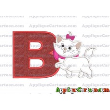 Marie Cat The Aristocats Applique 01 Embroidery Design With Alphabet B