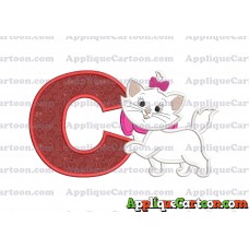 Marie Cat The Aristocats Applique 01 Embroidery Design With Alphabet C