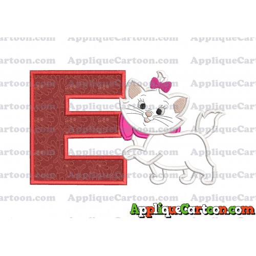 Marie Cat The Aristocats Applique 01 Embroidery Design With Alphabet E