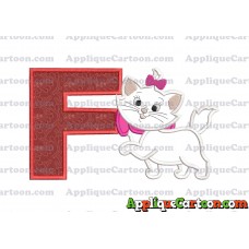 Marie Cat The Aristocats Applique 01 Embroidery Design With Alphabet F