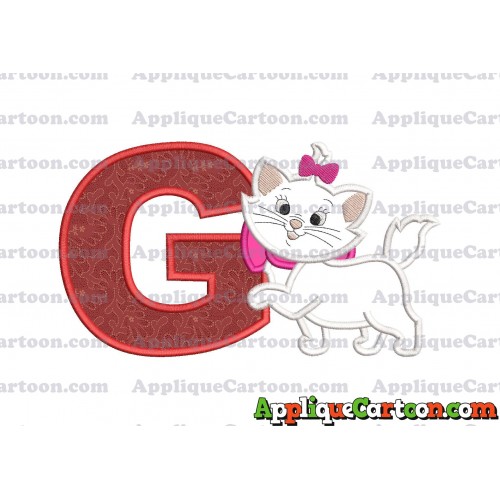 Marie Cat The Aristocats Applique 01 Embroidery Design With Alphabet G