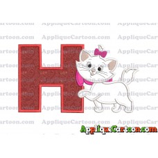 Marie Cat The Aristocats Applique 01 Embroidery Design With Alphabet H