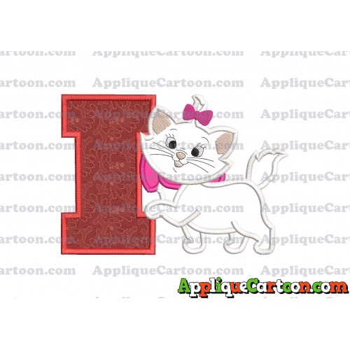 Marie Cat The Aristocats Applique 01 Embroidery Design With Alphabet I