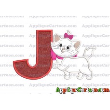 Marie Cat The Aristocats Applique 01 Embroidery Design With Alphabet J