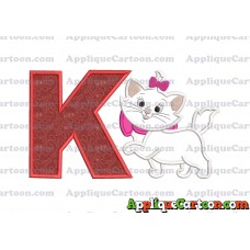 Marie Cat The Aristocats Applique 01 Embroidery Design With Alphabet K