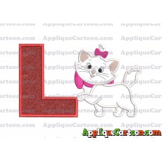 Marie Cat The Aristocats Applique 01 Embroidery Design With Alphabet L