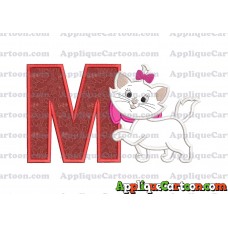 Marie Cat The Aristocats Applique 01 Embroidery Design With Alphabet M