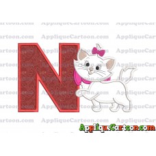 Marie Cat The Aristocats Applique 01 Embroidery Design With Alphabet N