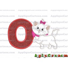 Marie Cat The Aristocats Applique 01 Embroidery Design With Alphabet O