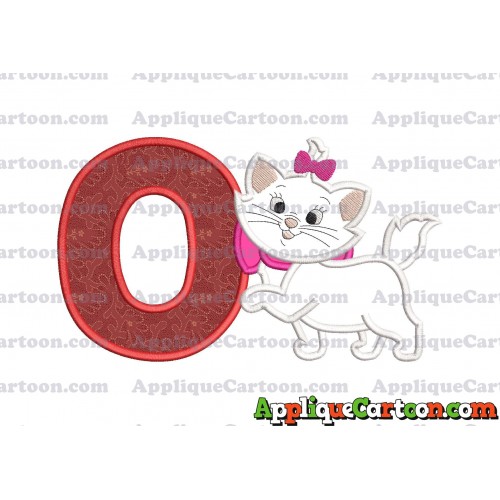 Marie Cat The Aristocats Applique 01 Embroidery Design With Alphabet O