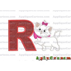 Marie Cat The Aristocats Applique 01 Embroidery Design With Alphabet R