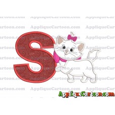 Marie Cat The Aristocats Applique 01 Embroidery Design With Alphabet S