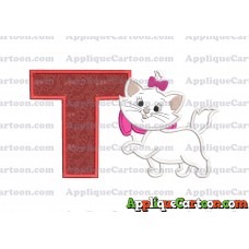 Marie Cat The Aristocats Applique 01 Embroidery Design With Alphabet T