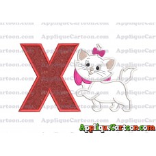 Marie Cat The Aristocats Applique 01 Embroidery Design With Alphabet X