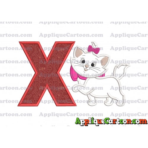 Marie Cat The Aristocats Applique 01 Embroidery Design With Alphabet X