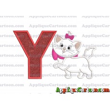 Marie Cat The Aristocats Applique 01 Embroidery Design With Alphabet Y