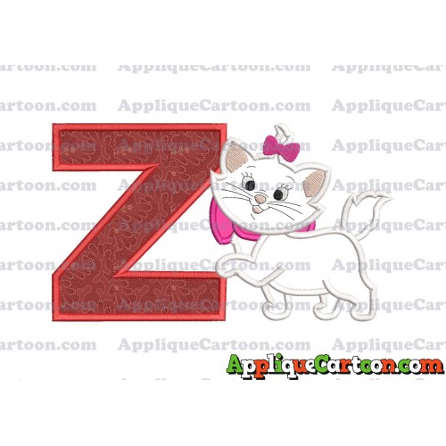 Marie Cat The Aristocats Applique 01 Embroidery Design With Alphabet Z