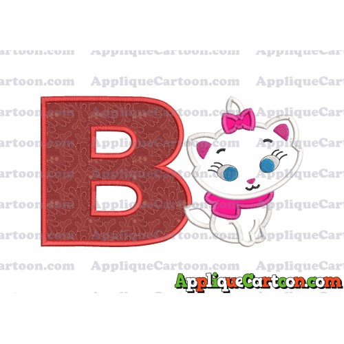 Marie Cat The Aristocats Applique 02 Embroidery Design With Alphabet B