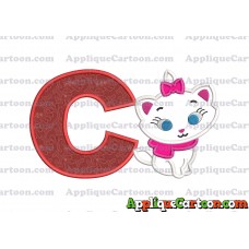 Marie Cat The Aristocats Applique 02 Embroidery Design With Alphabet C