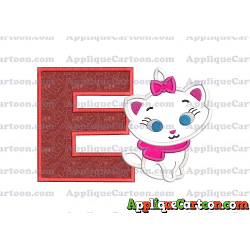 Marie Cat The Aristocats Applique 02 Embroidery Design With Alphabet E