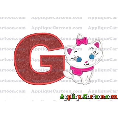 Marie Cat The Aristocats Applique 02 Embroidery Design With Alphabet G