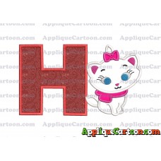 Marie Cat The Aristocats Applique 02 Embroidery Design With Alphabet H