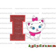Marie Cat The Aristocats Applique 02 Embroidery Design With Alphabet I