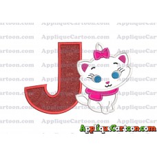Marie Cat The Aristocats Applique 02 Embroidery Design With Alphabet J