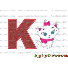 Marie Cat The Aristocats Applique 02 Embroidery Design With Alphabet K