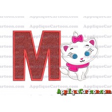 Marie Cat The Aristocats Applique 02 Embroidery Design With Alphabet M
