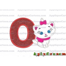 Marie Cat The Aristocats Applique 02 Embroidery Design With Alphabet O