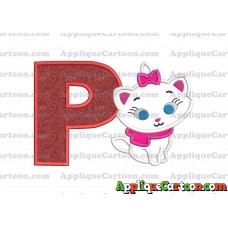 Marie Cat The Aristocats Applique 02 Embroidery Design With Alphabet P