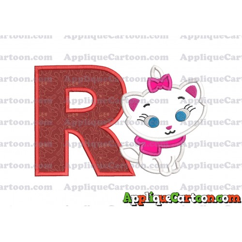 Marie Cat The Aristocats Applique 02 Embroidery Design With Alphabet R