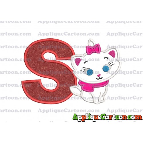 Marie Cat The Aristocats Applique 02 Embroidery Design With Alphabet S