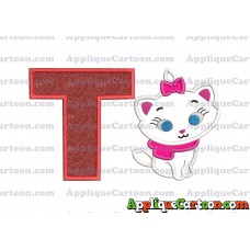 Marie Cat The Aristocats Applique 02 Embroidery Design With Alphabet T