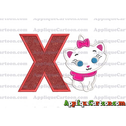 Marie Cat The Aristocats Applique 02 Embroidery Design With Alphabet X