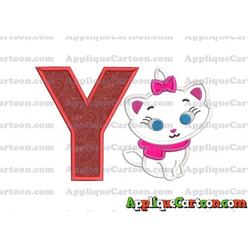 Marie Cat The Aristocats Applique 02 Embroidery Design With Alphabet Y