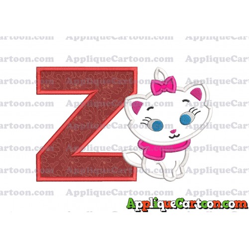 Marie Cat The Aristocats Applique 02 Embroidery Design With Alphabet Z